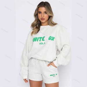 Suisses de survêtement pour femmes filles survêtement femmes à capuche + pantalons courts 2 ensembles de deux pièces lettres pulls pulls vestiaires de sport sets de vêtements pour le printemps d'été Fe