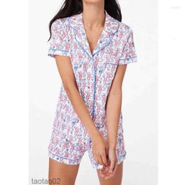 Dames tracksuits preppy pyjama's apen patroon set 2000s vrouwen slaapkleding met één borsten met korte mouw shirt en shorts tweedelig