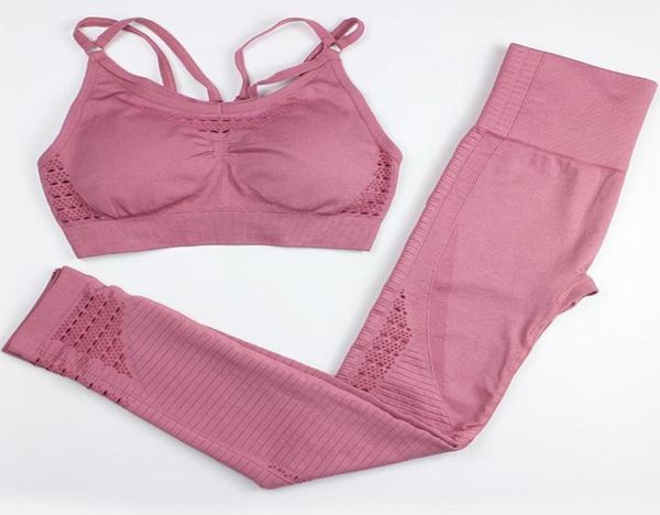 Chándales para mujer Conjuntos de yoga sin costuras Gimnasio activo 2 piezas Conjunto de dos piezas Ropa de entrenamiento para mujer Ropa deportiva Ropa deportiva Sujetador deportivo 4011211