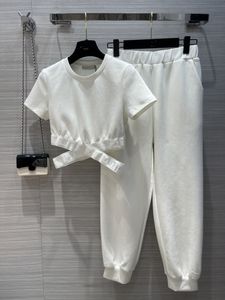 Dames trainingspakken met korte mouwen broeksets zomersportpak navel sexy top puur katoen meisjes zus kleding SML