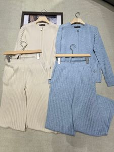 Survêtements pour femmes hiver loro cachemire fermeture éclair tricoté Cardigan pantalons décontractés costumes piana