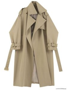 Trench Coats 2023 Femmes Veste d'automne Veste d'automne Fashion Korean Street Wear Vneck Loose Lot Long Top Color Couleur Vêtes 230612