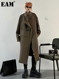 Trench Coats Womens Eam en vrac Brown grande taille Long Warch Woolen Coat Parkas Sleeve Women Fashion Automne Hiver 1df3304 230811