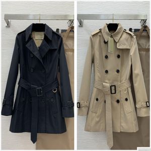 Trench Coats Vestes Vestes Femmes Winter Jacket Designer Fashionable and Classic Double-Greasted High Count Count Density Wat Dhnnk