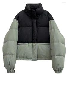 Femmes Trench Coats coréen col montant épais chaud Parka femmes hiver veste bouffante en coton à manches longues manteau court fermeture éclair en vrac