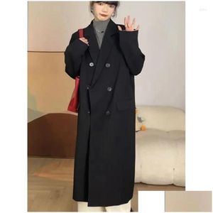 Trench codes femmes dames veste à manches longues Feminine Blazer Femme décontractée de haute qualité à double serre Windbreak femelle G420 Dro Dhikr