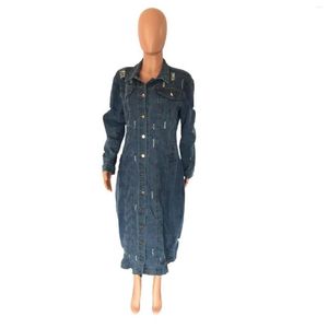 Damesgeul Lagen Leer vintage Casual Koreaanse lange jean jas vrouwen met riem high street losse herfst denim bovenkleding s-3xl drop de dhoca