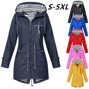 Dames Trenchcoats Waterdichte regenjas Casual Basic Buiten Lichtgewicht Trekkoord Jassen Wandelkleding voor dames 231023