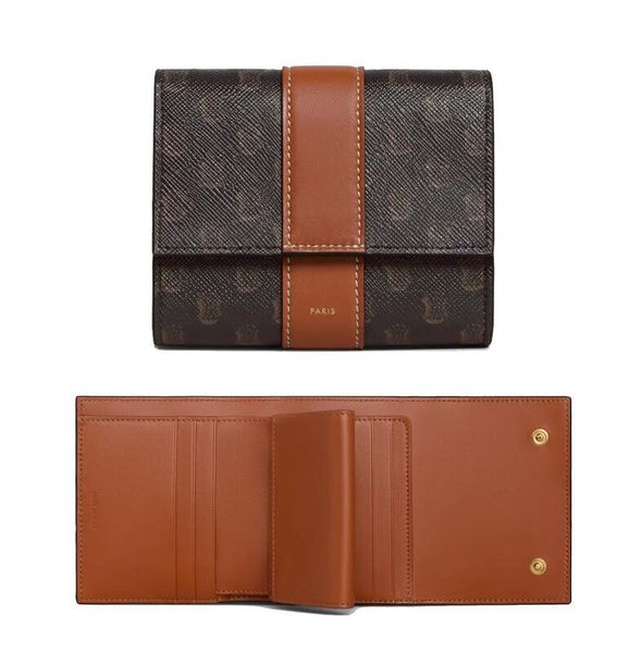 Femmes TRIOMPHES Portefeuilles qualité miroir sac à main de luxe hommes Designer Lettres en cuir passeport porte-cartes d'identité porte-clés porte-clés zippy porte-monnaie portefeuille