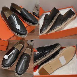 WOMENS TRIPS ESPADRILLE geklede schoen leren zool met inzetstuk van natuurlijk rubber Nieuwe Leisure Comfort Platte loafers lente herfst merk lederen zeem loafer van hoge kwaliteit