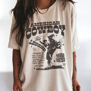 Dames t -shirt American Cowboy Women 70s retro oversized t -shirt western cowgirl vintage grafische t -shirts tees hippie boho mode t -shirt tops 230414