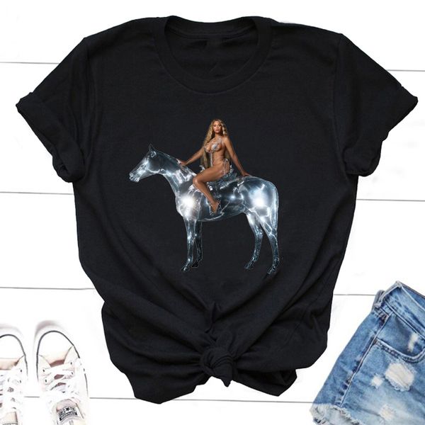 T-shirt femme Beyonce Renaissance World Tour coton à manches courtes T Harajuku Streetwear graphique t-shirt surdimensionné 230321