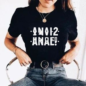 T-shirt femme mode russe lettre impression t-shirt avec chemise anale drôle femmes t-shirts haut hipster décontracté femme t-shirt tee 230404