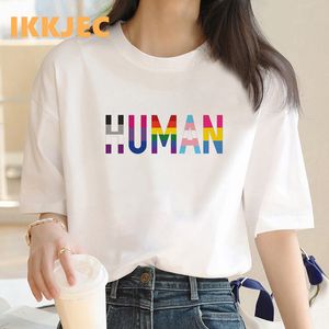 Femmes TShirt LGBT lesbienne gay bisexuel tshirt femmes harajuku japonais crop top esthétique blanc t-shirt 230317