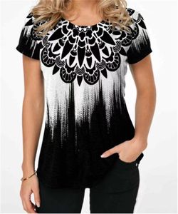 Camiseta para mujer Verano Mujer Camiseta 3D Moda Impresión Gradiente Harajuku Camiseta de gran tamaño para mujer Ropa Manga corta ONeck Top 230601