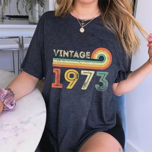 T-shirt femme Vintage 1973 chemise femme années 80 vêtements d'été vêtements en coton mode chemises décontractées 1973 graphique dames ees 230414