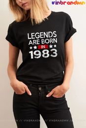 T-shirt femme Vintage Legends are Born in 1983 T-shirts femmes Rétro Made in 1983 Tshirt 80s Apparel Anniversaire t-shirt Hipster femme cadeaux Tops 230317