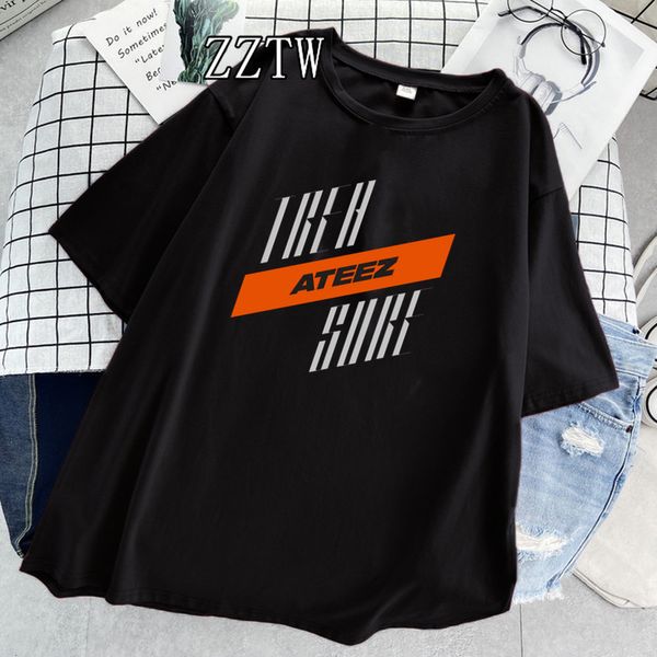 Camiseta para mujer Y2k Tops K pop Schwarz Rosa Ateez Camiseta gráfica Camiseta femenina Kpop Casual Harajuku Grafik Kurzarm Camisetas camiseta mujer 230418