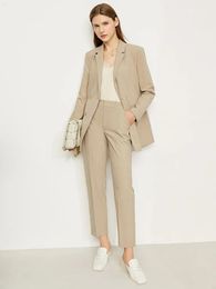 Pantaloni da donna a due pezzi Amii Minimalism Office Lady Blazer venduti separatamente Giacca da donna Cappotto Abito a vita alta Donna 12260075 231024