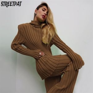 Pantalons deux pièces pour femmes automne hiver femmes européennes et américaines couleur unie bande de fosse épaulettes mode décontracté sweat deux pièces 221115