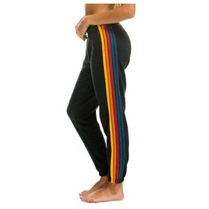 Pantalon de pantalon à deux pièces Sweat à sweat arc-en-ciel surdimensionné à manches longues à manches à manches à manches zippées de poche de poche de poche