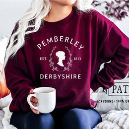 Pantalon deux pièces pour femmes Jane Austen Chemise Pemberley Derbyshire Fierté et préjugés Chemises Bookish Gift Harajuku Femmes Sweatshirts Causal Sweat à capuche Pulls 230227