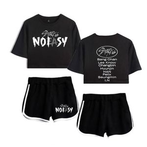 Pantalon deux pièces pour femmes Kpop StrayKids STRAY KIDS NO EASY NOEASY Album Short à manches courtes Crop Top Shorts Survêtements Femmes Survêtements Tenues 230317