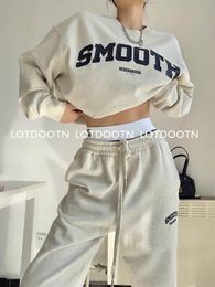 Pantalones de dos piezas para mujer LOTDOOTN Sudadera Trajes Grueso Invierno Casual Chándal Mujeres 2 piezas Conjunto Carta Impreso Deportes Jersey Harajuku Manga larga 231007