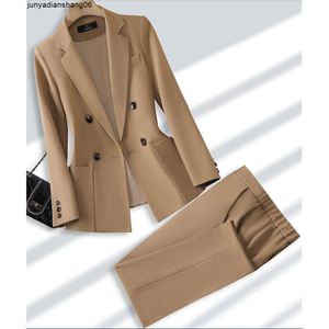 Femmes deux pièces pantalons survêtement mode dames pantalon costume formel femmes bureau affaires vêtements de travail Blazer et pantalon ensemble avec