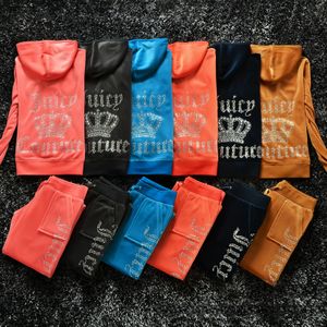 Pantalones de dos piezas para mujer Veet Juicy Chándal Conjunto de costura para mujer Traje de chándal Couture Juciy Coture Sudaderas con capucha Sudadera con capucha suelta