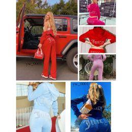 Femmes deux pièces pantalon velours juteux survêtement femmes Coutoure ensemble survêtement Couture Juciy Coture survêtements 9467