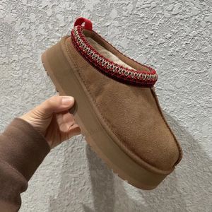 Dames uggskid tazz ontwerper mosterd zaad laarsjes slippers bont dia's klassieke ultra mini-platform laars tasman slip-on les petites suède wol blend comfort winter