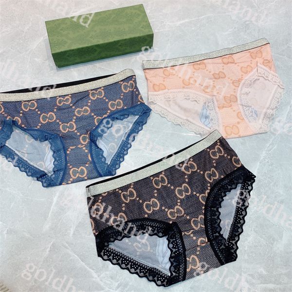 Sous-vêtements pour femmes Pignert Designer Briefs imprimés marque Sexy Lace Panty dames sous-vêtements