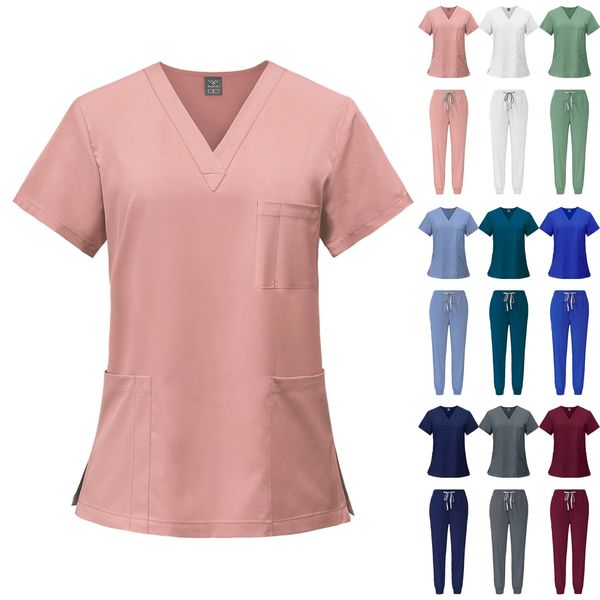 Femmes uniformes infirmières Travail uniforme Set Beauty Salon Clinic top and Pantor Doctor and Spa Care Robe Set 240420