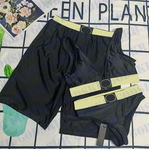 Femmes V cou Bikini hommes Shorts luxe Couple maillot de bain or imprimé femmes maillots de bain hommes plage Pants306t