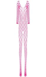 Dames v nek lange mouw kruisloze bodystocking rekbaar fishnet bodysuit mesh lingerie nachtkleding slaapkleding8395539