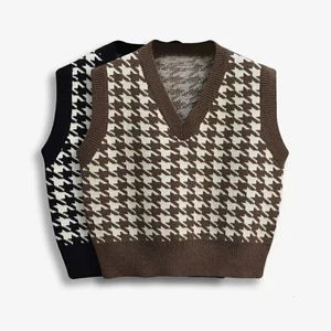 Damesvesten Herfstsweater Vest Los gebreide top mouwloze v-hals 231116