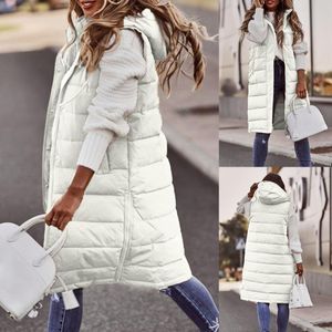 Womens Vesten Herfst Winter Vest Vrouwen Mode Katoen Gewatteerde Warme Dikker Lange Vrouwelijke Oversized Hooded Parka Jas 221205