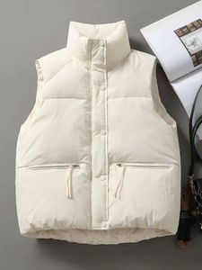 Womens Vests HWL hiver automne mode coton rembourré vêtements d'extérieur gilet vers le bas manteau sans manches femmes en vrac grande taille veste bouffante femme 231013