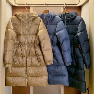 Chalecos para mujer Chaqueta de invierno de gama alta para mujer Corea del Sur con capucha larga eiderdown blanco 221010