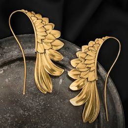 Boucles d'oreilles ailes d'ange Vintage pour femmes, crochet à plumes, bijoux de fête à la mode, cadeaux, livraison directe, 240305