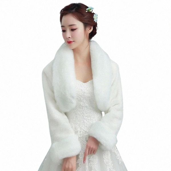Femme en peluche blanche vintage enveloppe de mariée volée de châle lg en soirée cape hauteur prince épaissie de veste de mariage chaude o2n3 #