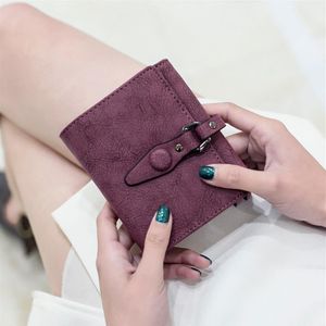 Portefeuille femme couleur bonbon pliant Mini porte-cartes Vintage étui portefeuilles compacts pour femmes278G
