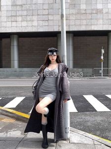 Dames Warme verdikking Big Turn Down Collar CoRarse Wool Gebreide Midi Long Sweater Cardigan Coat