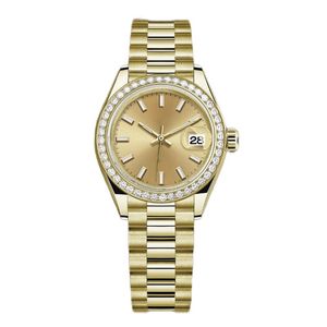 Designer WEMPS Watch Watches Diamond Watch for Lady Movement Watches Le Montre Gold 28 mm Watch en acier inoxydable WatchStrap Orologio Montres Luxury Woards Watch