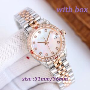 Reloj para mujer para damas, relojes con movimiento automático, relojes de diamantes para mujer, 31 mm, 36 mm, reloj de diseño de acero inoxidable, Montres de marque