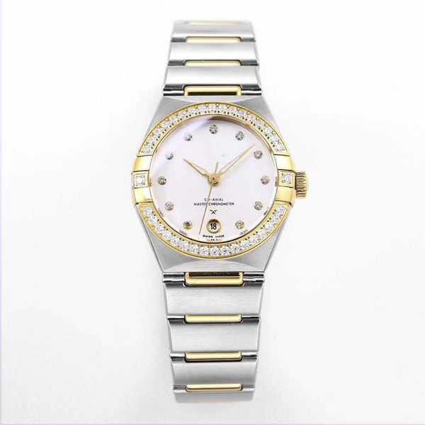 Reloj para mujer 3A Reloj de alta calidad Reloj ome 28 mm 38 mm Doce constelaciones Movimiento de cuarzo Reloj para parejas Calendario impermeable Luz nocturna Reloj de pulsera de acero Diamante