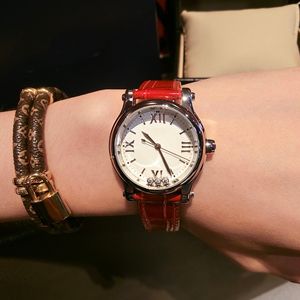 dameshorloge lichtgevende horloges automatisch diamant opwindend quartz uurwerk saffier waterdicht 36 mm voor dames meerdere kleuren lederen band