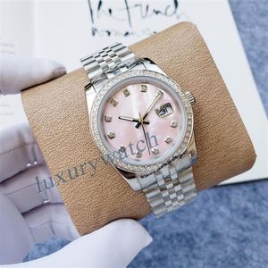 Dameshorloge Roze mechanische diamanten horloges Kerst automatische luxe horloges roségoud maat 36MM saffierglas waterdicht desig359p