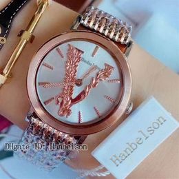 Reloj para mujer Cuarzo 36 MM Relojes para mujer Bicolor Oro rosa Pulsera de acero inoxidable Esfera grabada Reloj de pulsera Orologio Di Lusso325k